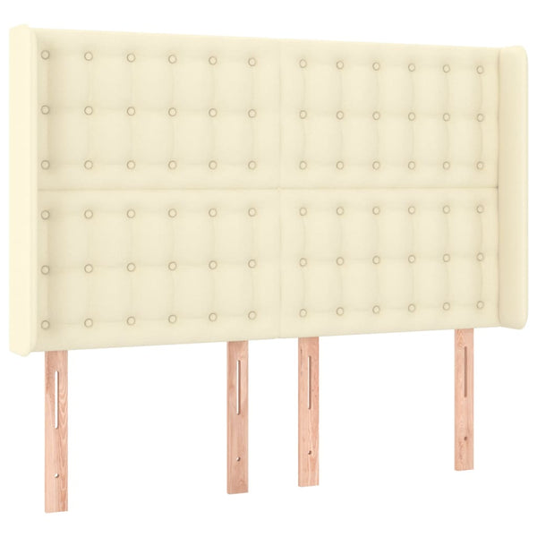 vidaXL Lit coffre avec matelas et LED Crème 140x190 cm Similicuir