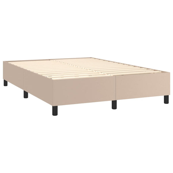 vidaXL Lit coffre avec matelas et LED Marron cappuccino 140x190cm
