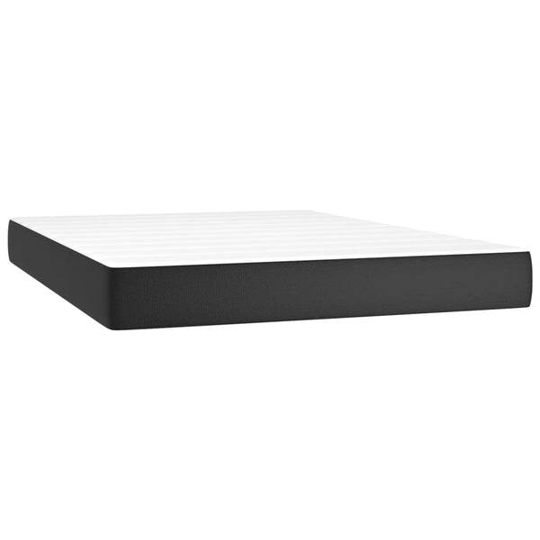 vidaXL Lit coffre avec matelas et LED noir 140x200 cm similicuir