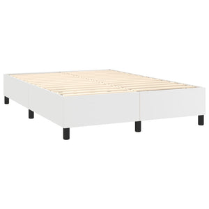 vidaXL Lit boxspring avec matelas et LED Blanc 140x200 cm Similicuir