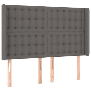 vidaXL Lit coffre avec matelas et LED Gris 140x200 cm Similicuir