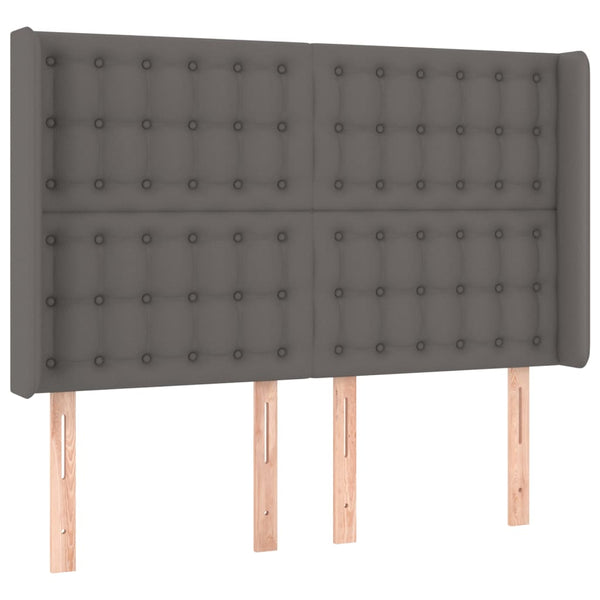 vidaXL Lit coffre avec matelas et LED Gris 140x200 cm Similicuir