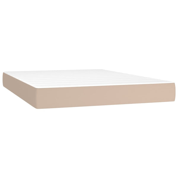 vidaXL Lit coffre avec matelas et LED Marron cappuccino 140x200 cm