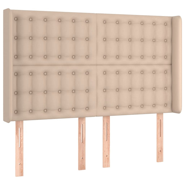 vidaXL Lit coffre avec matelas et LED Marron cappuccino 140x200 cm