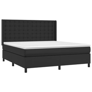 vidaXL Lit tapissier avec matelas et LED Noir 160x200 cm Similicuir