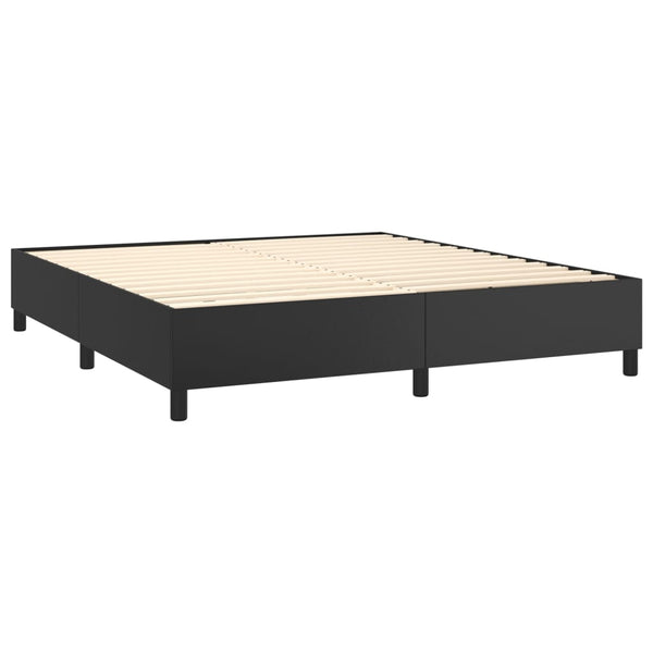vidaXL Lit tapissier avec matelas et LED Noir 160x200 cm Similicuir