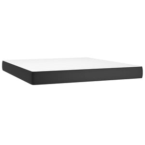 vidaXL Lit tapissier avec matelas et LED Noir 160x200 cm Similicuir
