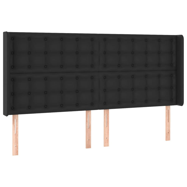 vidaXL Lit tapissier avec matelas et LED Noir 160x200 cm Similicuir