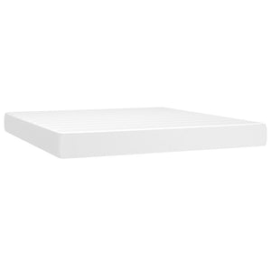 vidaXL Lit tapissier avec matelas et LED Blanc 160x200 cm Similicuir