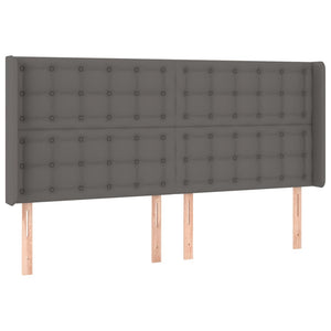 vidaXL Lit coffre avec matelas et LED Gris 160x200 cm Similicuir