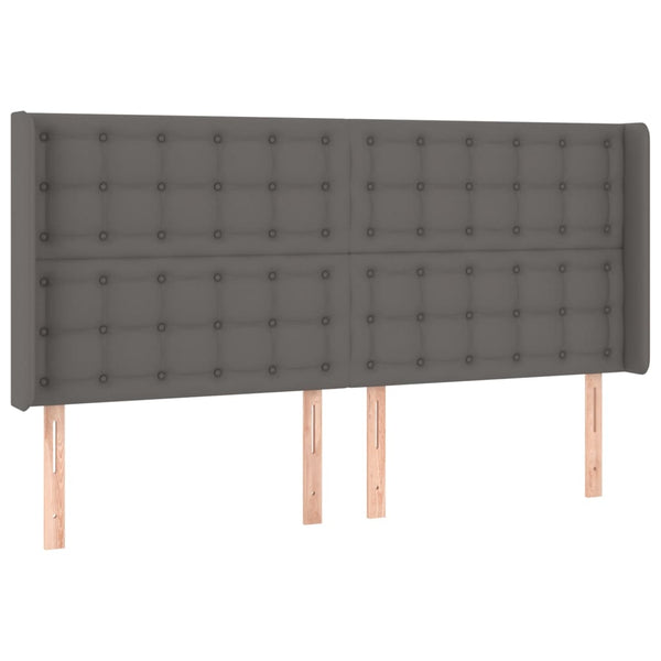 vidaXL Lit coffre avec matelas et LED Gris 160x200 cm Similicuir