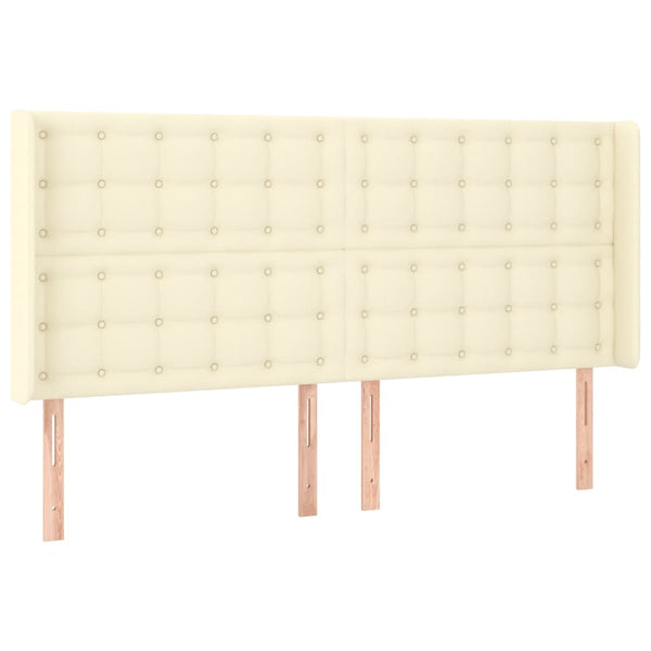 Boxspringbett mit Matratze & LED Creme 200x200 cm Kunstleder