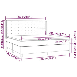 Boxspringbett mit Matratze & LED Creme 200x200 cm Kunstleder