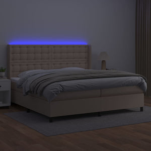 Boxspringbett mit Matratze & LED Cappuccino-Braun 200x200cm