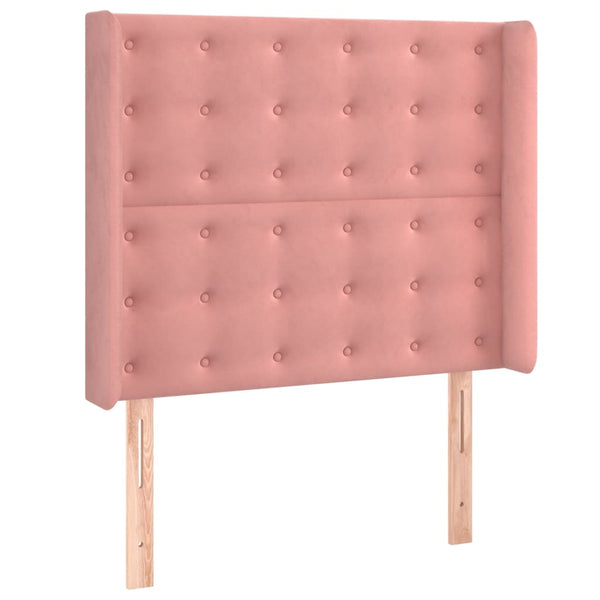 vidaXL Lit coffre avec matelas et LED Rose 80x200 cm Velours