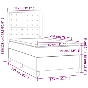 vidaXL Lit coffre avec matelas et LED Rose 80x200 cm Velours