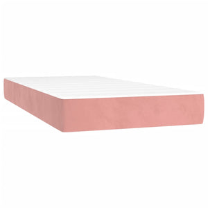 vidaXL Lit tapissier avec matelas et LED Rose 90x200 cm Velours