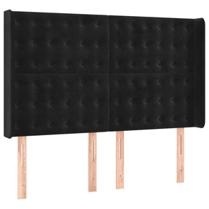 Boxspringbett mit Matratze & LED Schwarz 140x190 cm Samt
