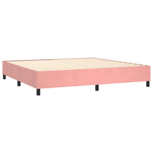 vidaXL Lit coffre avec matelas et LED Rose 200x200 cm Velours