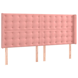 vidaXL Lit coffre avec matelas et LED Rose 200x200 cm Velours
