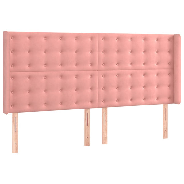 vidaXL Lit coffre avec matelas et LED Rose 200x200 cm Velours