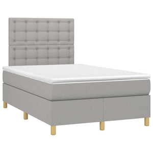 vidaXL Lit coffre avec matelas et LED Gris clair 120x200 cm Tissu