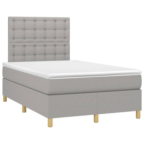 vidaXL Lit coffre avec matelas et LED Gris clair 120x200 cm Tissu