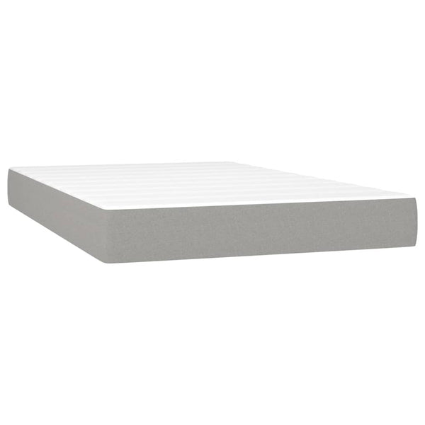vidaXL Lit coffre avec matelas et LED Gris clair 120x200 cm Tissu