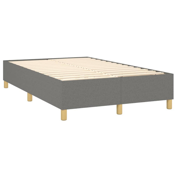 vidaXL Lit tapissier avec matelas et LED Gris foncé 120x200 cm Tissu