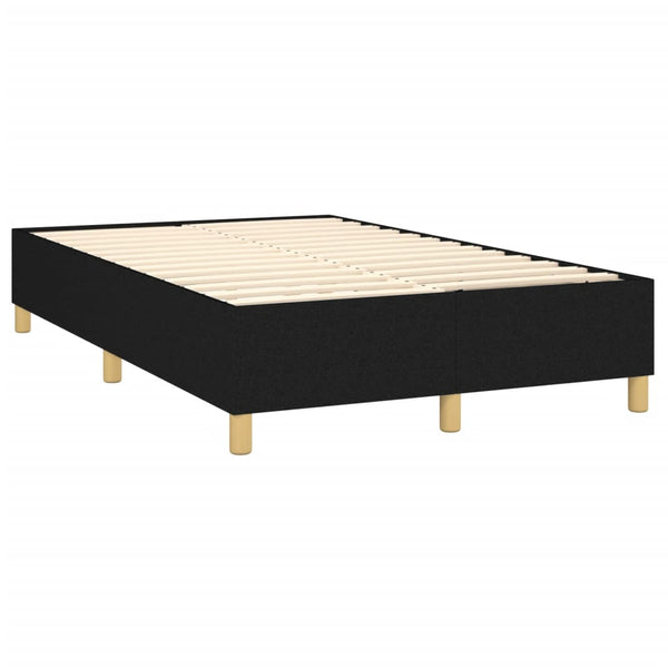 vidaXL Lit à sommier tapissier avec matelas et LED Noir 120x200 cm Tissu