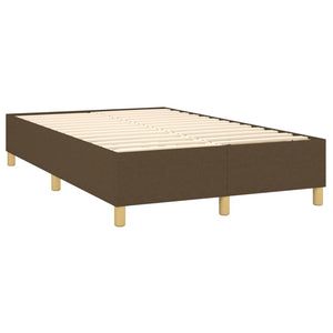 vidaXL Lit tapissier avec matelas et LED Marron foncé 120x200 cm Tissu