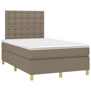 vidaXL Lit tapissier avec matelas et LED Taupe 120x200 cm Tissu