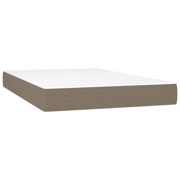 vidaXL Lit tapissier avec matelas et LED Taupe 120x200 cm Tissu