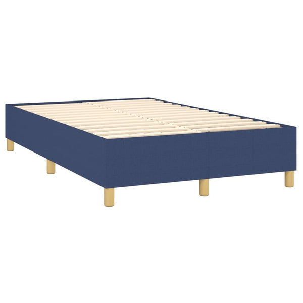 vidaXL Lit à sommier tapissier avec matelas et LED bleu 120x200 cm Tissu
