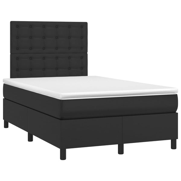 vidaXL Lit coffre avec matelas et LED Noir 120x200 cm Similicuir