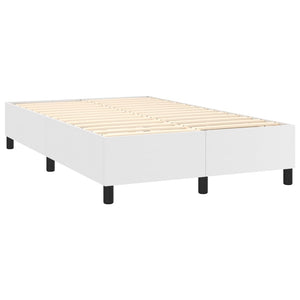 vidaXL Lit coffre avec matelas et LED Blanc 120x200 cm Similicuir