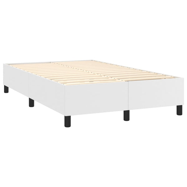 vidaXL Lit coffre avec matelas et LED Blanc 120x200 cm Similicuir