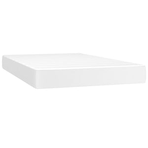 vidaXL Lit coffre avec matelas et LED Blanc 120x200 cm Similicuir