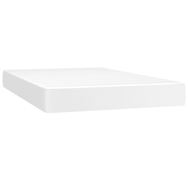vidaXL Lit coffre avec matelas et LED Blanc 120x200 cm Similicuir