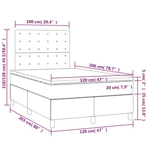 Boxspringbett mit Matratze & LED Creme 120x200 cm Kunstleder