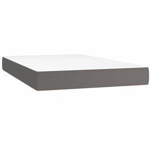 vidaXL Lit boxspring avec matelas et LED gris 120x200 cm similicuir