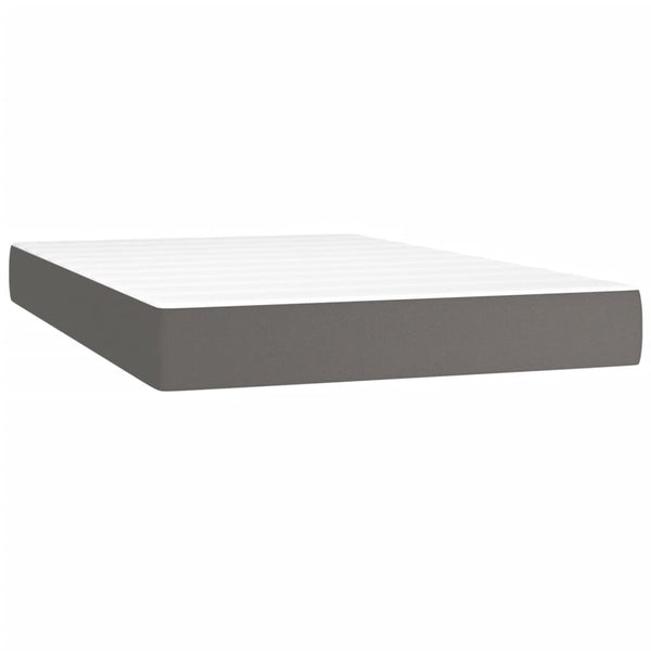 vidaXL Lit boxspring avec matelas et LED gris 120x200 cm similicuir