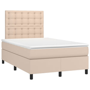vidaXL Lit coffre avec matelas et LED Marron cappuccino 120x200cm