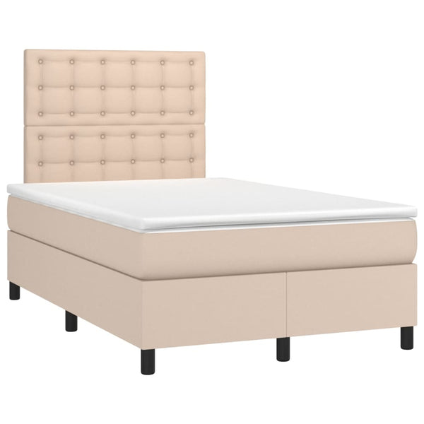 vidaXL Lit coffre avec matelas et LED Marron cappuccino 120x200cm