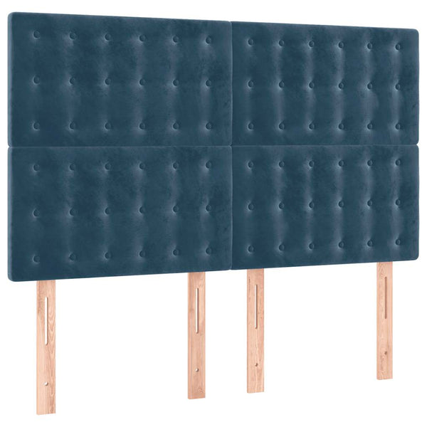 Boxspringbett mit Matratze & LED Dunkelblau 140x190 cm Samt