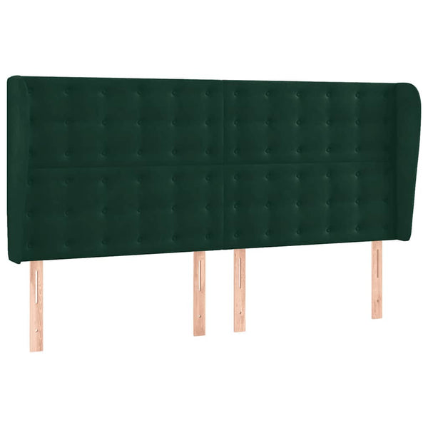 Boxspringbett mit Matratze & LED Dunkelgrün 160x200 cm Samt