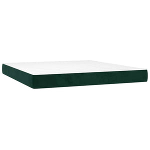 Boxspringbett mit Matratze & LED Dunkelgrün 180x200 cm Samt