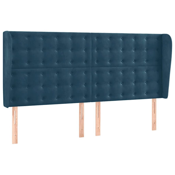 Boxspringbett mit Matratze & LED Dunkelblau 200x200 cm Samt