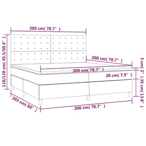 Boxspringbett mit Matratze & LED Dunkelblau 200x200 cm Samt