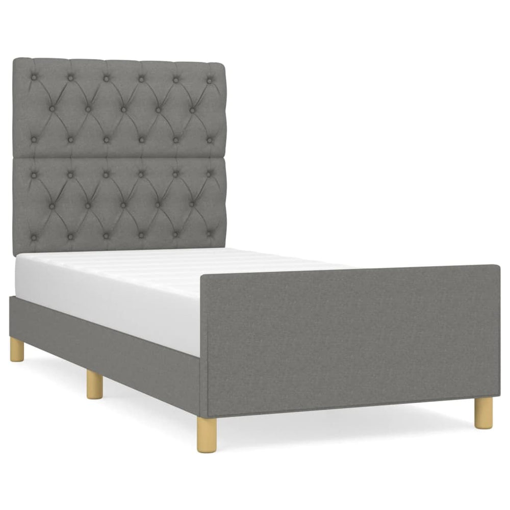 vidaXL Cadre de lit sans matelas Gris foncé 80x200 cm Tissu